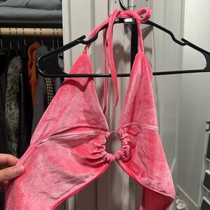Hot pink halter top